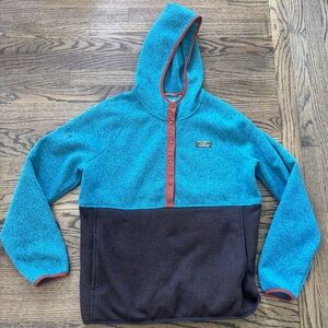 L.L. Bean Women’s Snap Hooded Pullover Fleece Hoodie - L